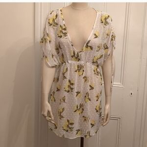 2/$10, 3/$13 Lemon print Sheer Cover up, XL